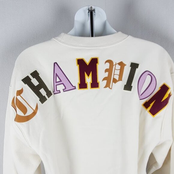 Champion Women's Ivory Reverse Weave Cut-Off Cropped Sweatshirt Size XS - Picture 6 of 9
